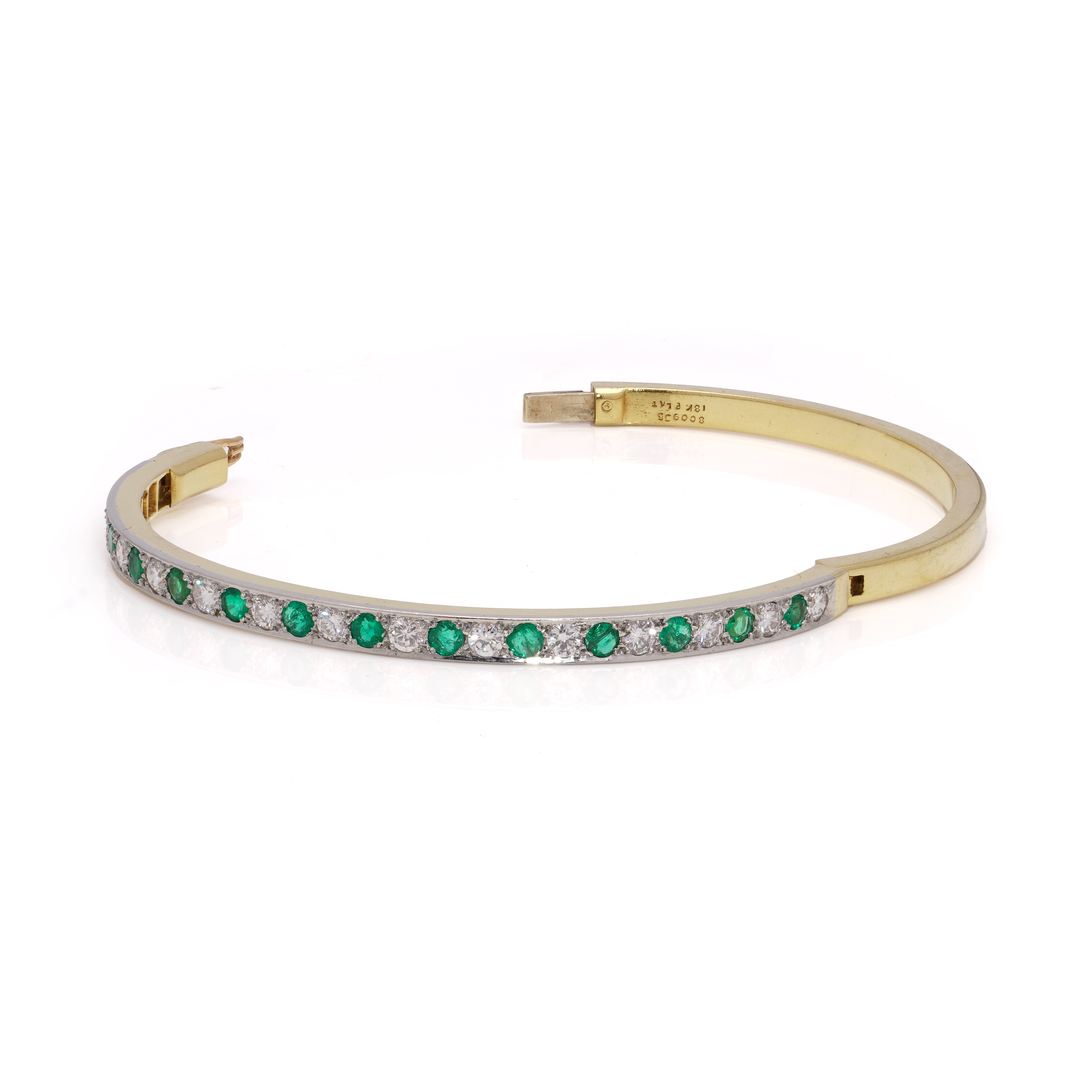 Oscar Heyman Emerald & Diamond Hinged Bangle - Wildsmith Jewellery