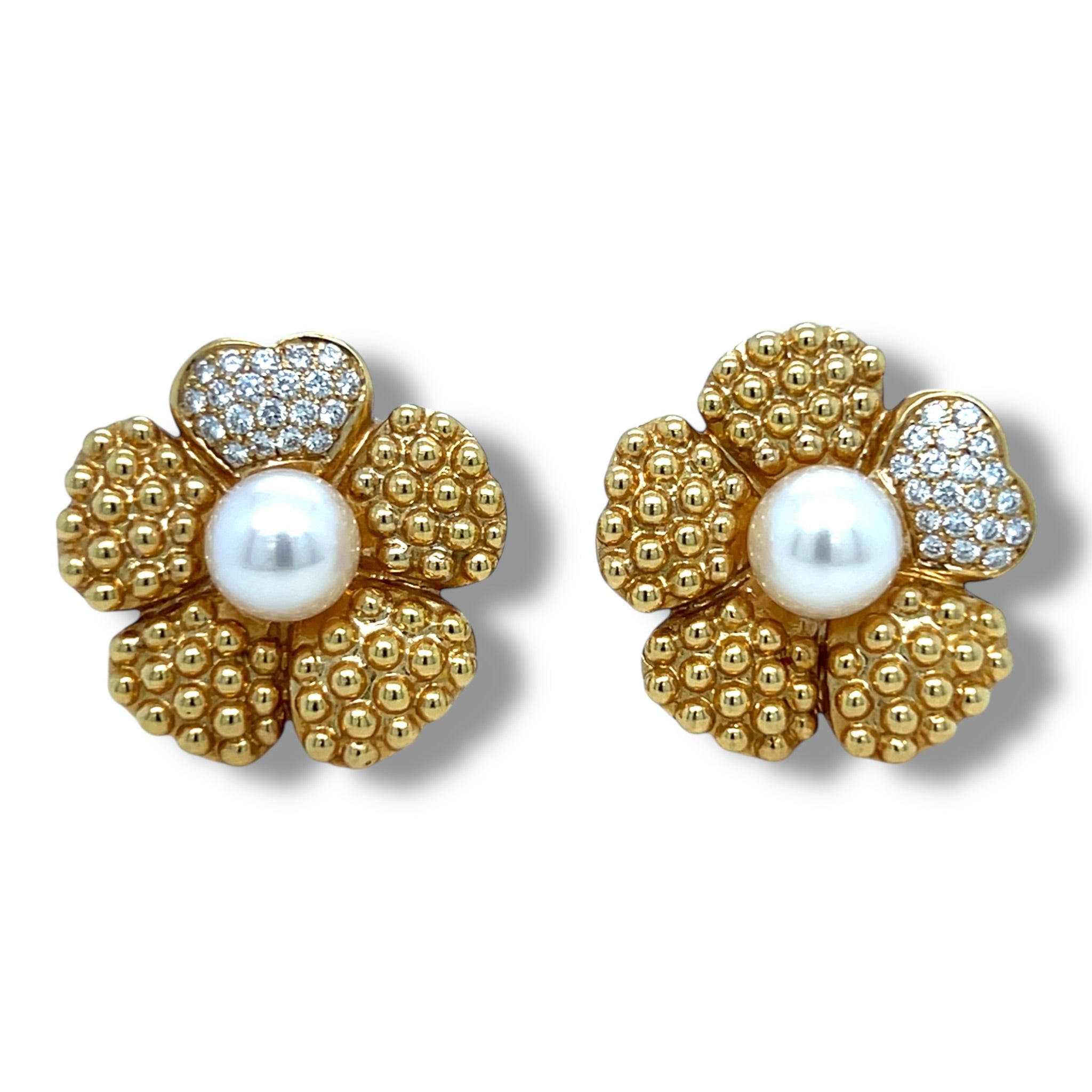 Akoya Pearl & Diamond Earrings by Fred, Paris - Wildsmith Jewellery