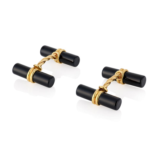 Gold & Onyx Cufflinks - Wildsmith Jewellery