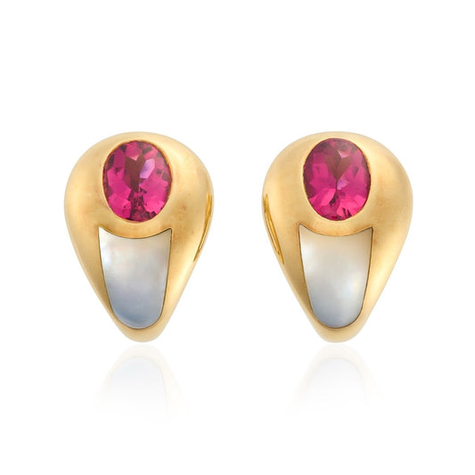 Vintage Mauboussin Paris "Aloha" Tourmaline Earrings - Wildsmith Jewellery