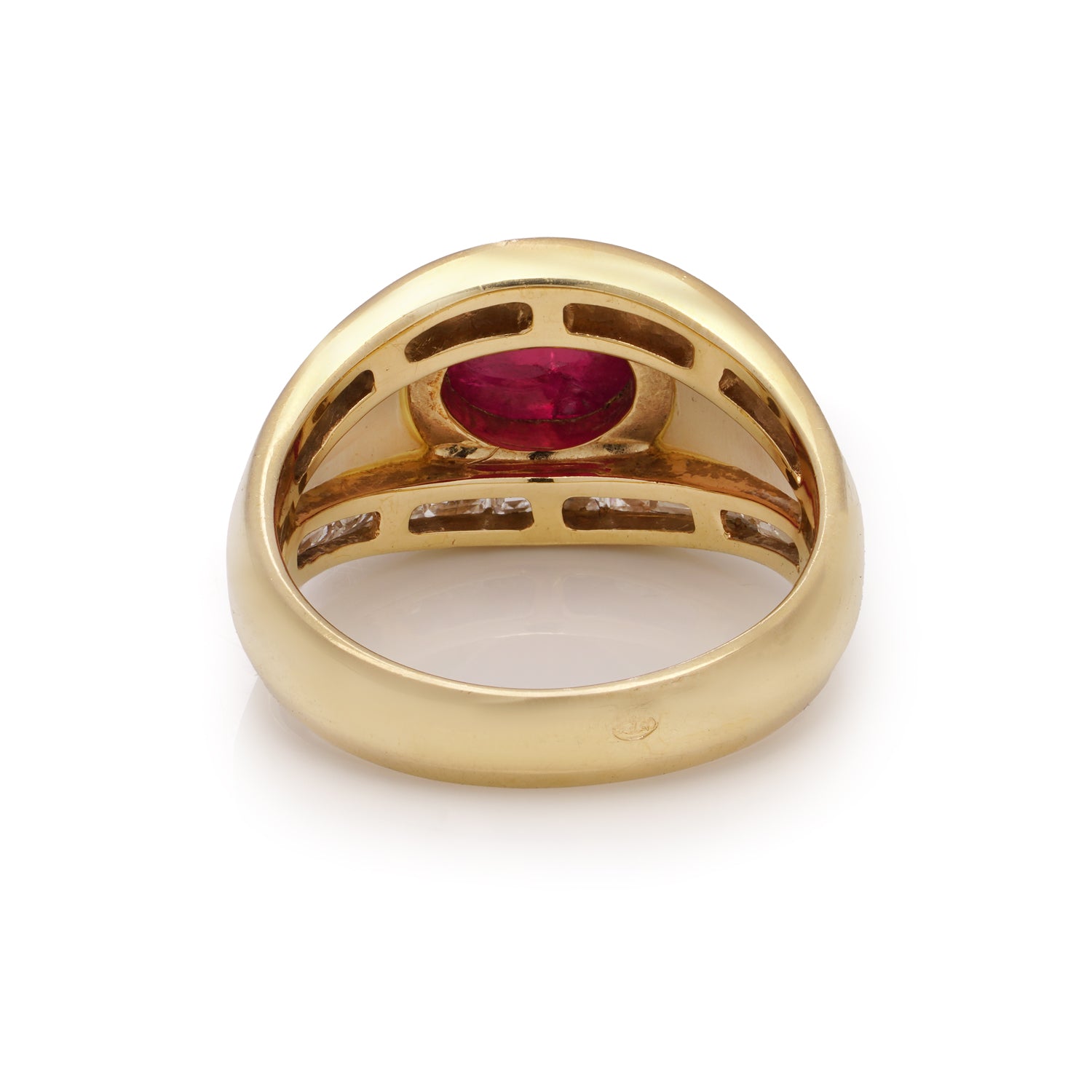 Ruby, Diamond & Mother of Pearl Ring - Wildsmith Jewellery