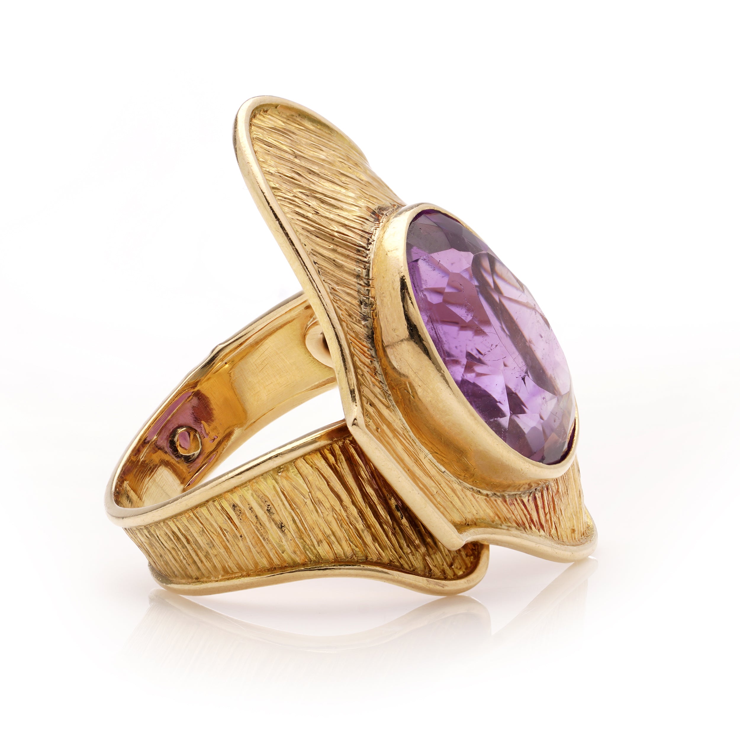 1970's 18ct Gold & Amethyst Ring, French - Wildsmith Jewellery