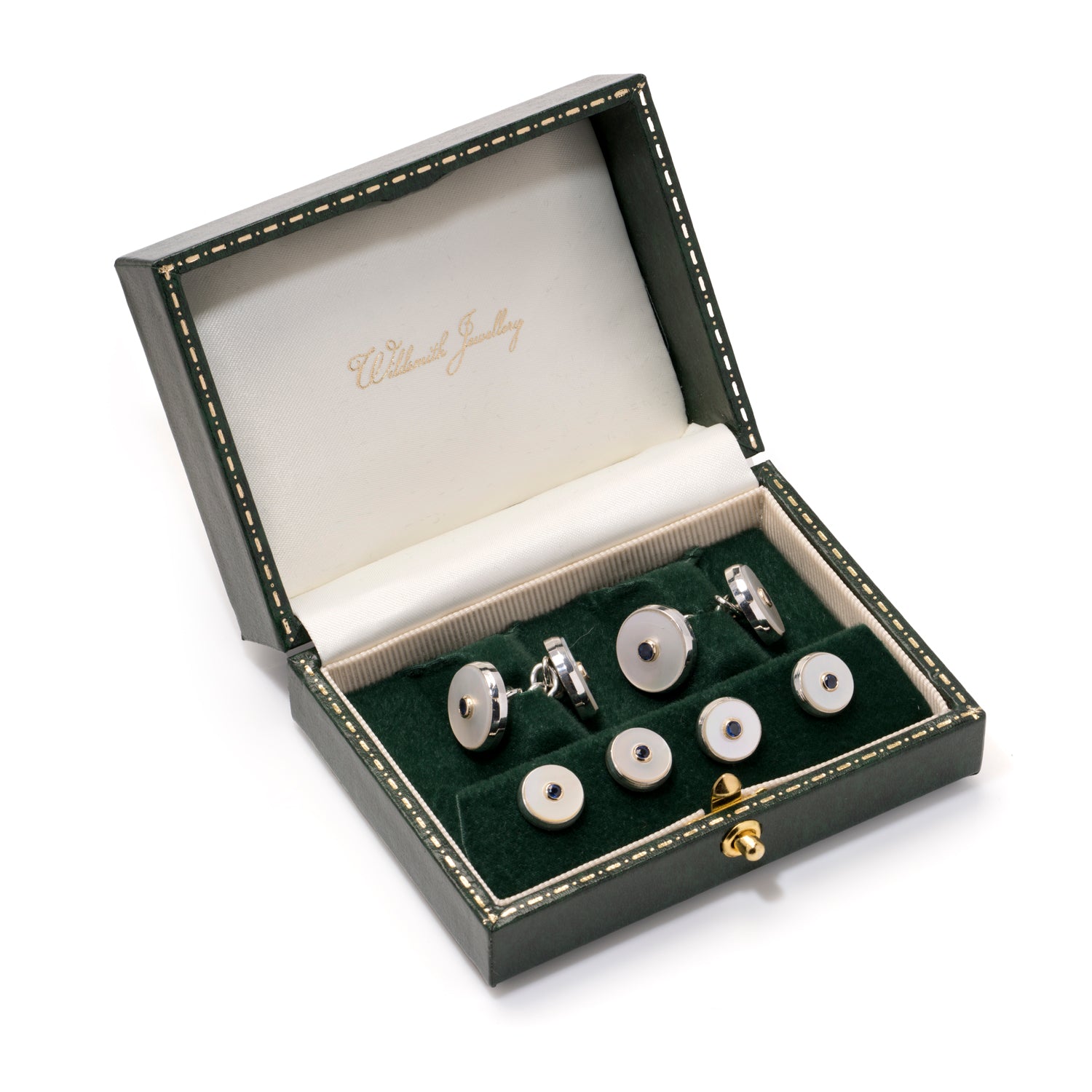 Sapphire & Mother of Pearl Round Dress Set - Wildsmith Jewellery