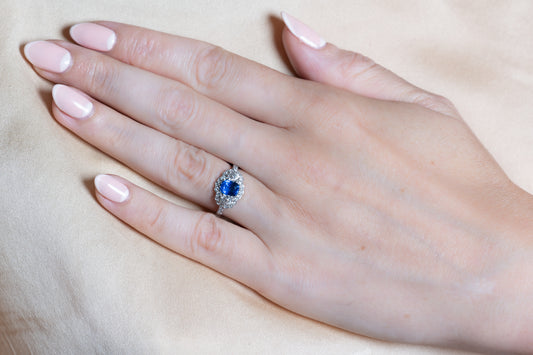 Sapphire and Diamond Engagement Ring - Wildsmith Jewellery