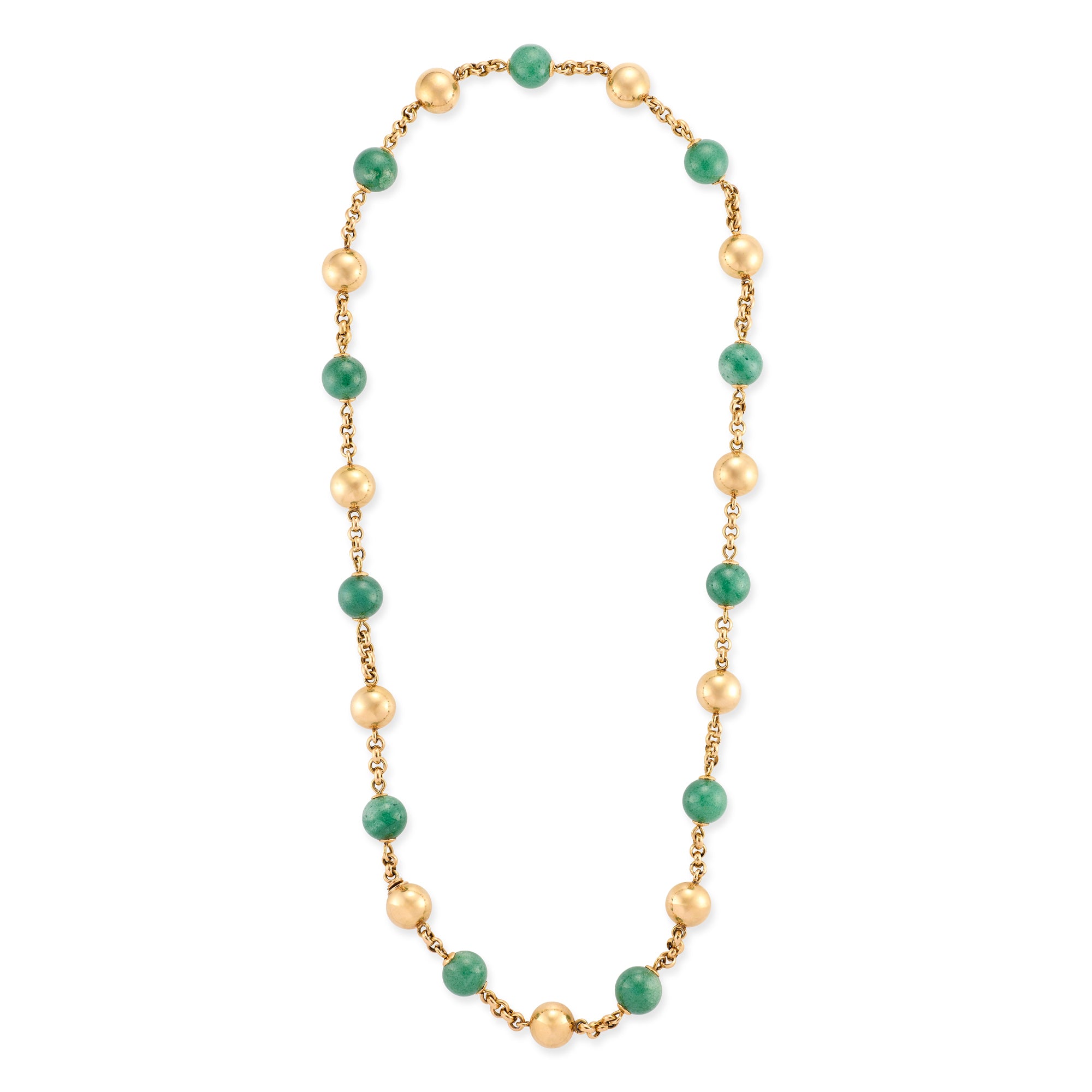 1970’s 18ct Gold & Green Quartz Necklace - Wildsmith Jewellery