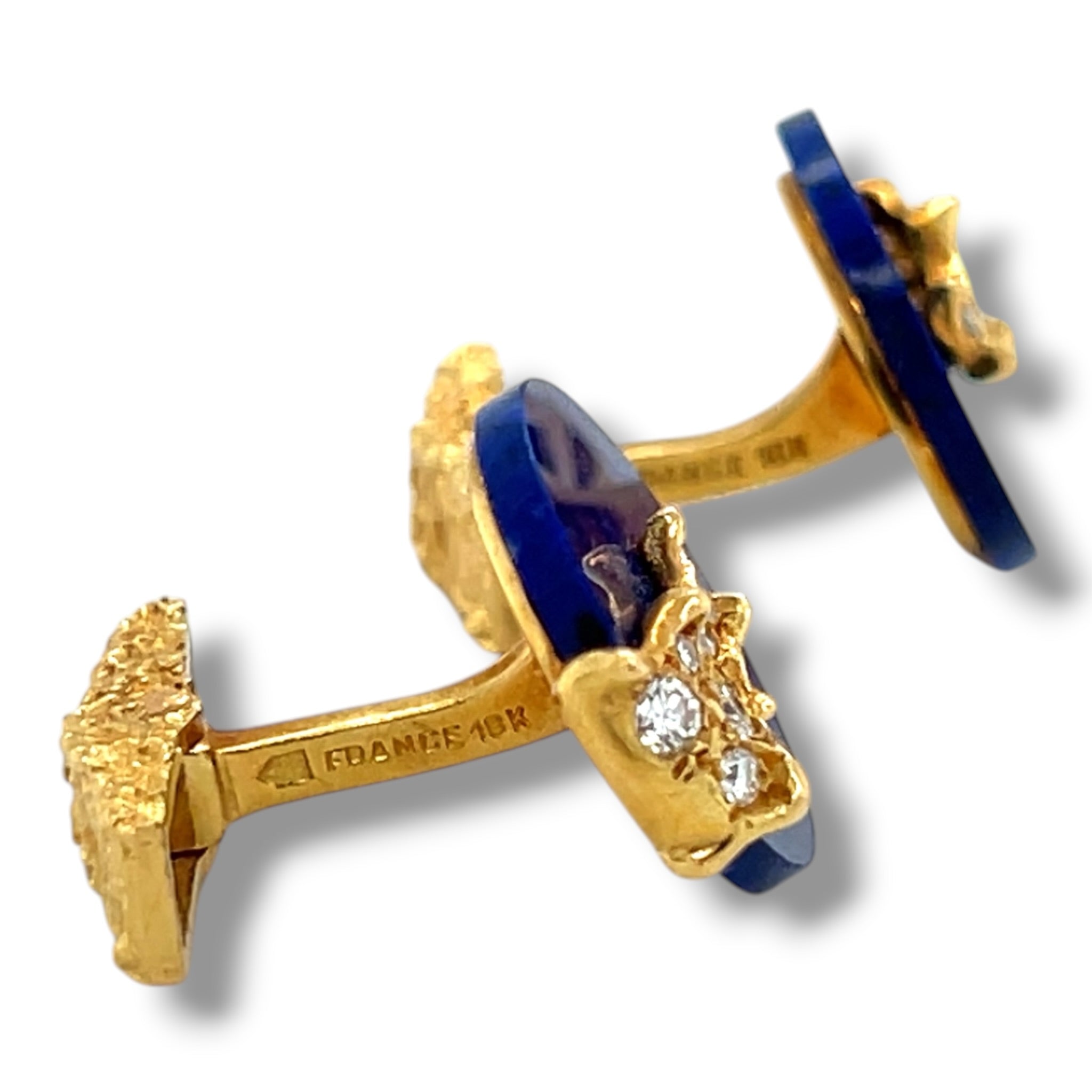 18ct Lapis Lazuli & Diamond Cufflinks by Cartier - Wildsmith Jewellery