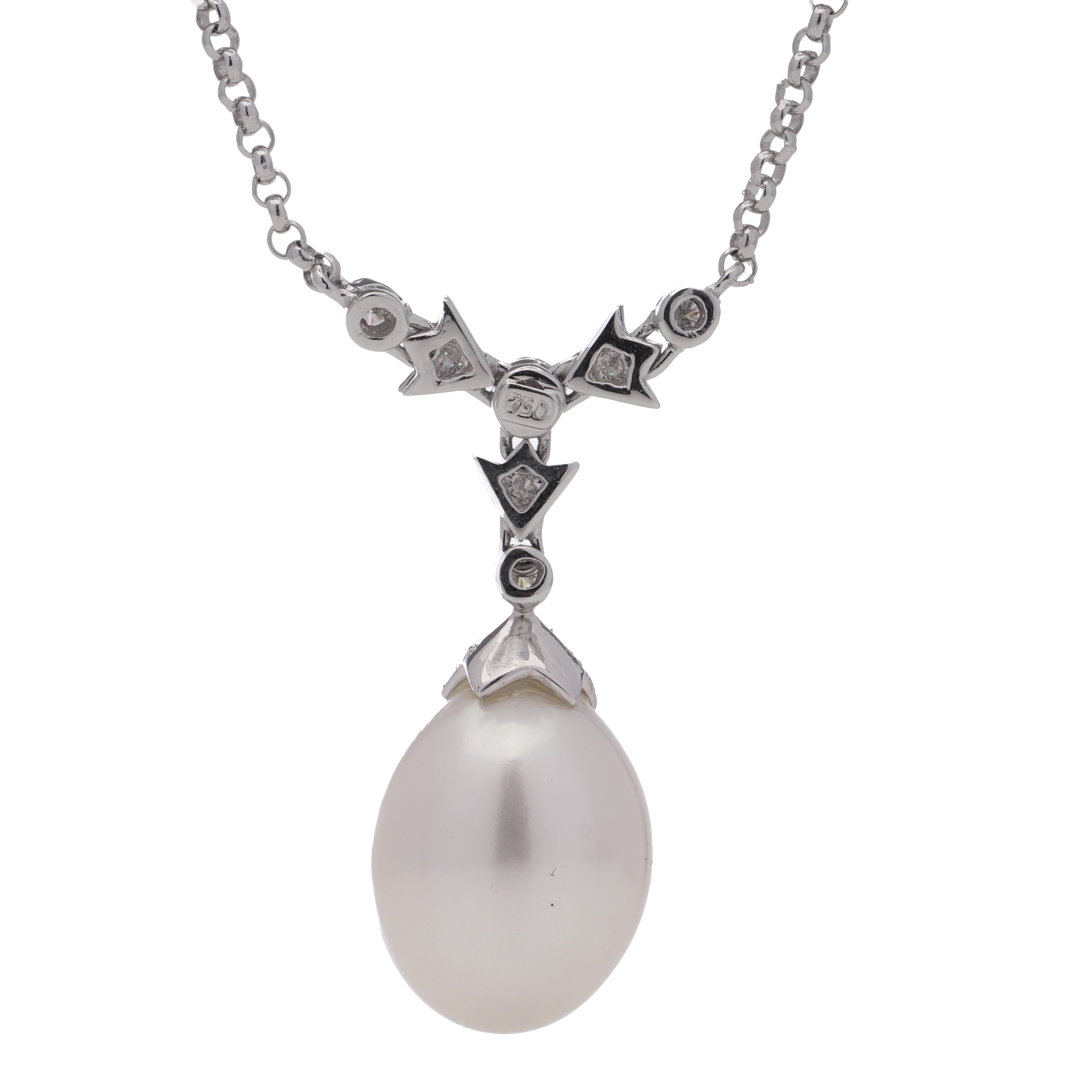 Freshwater Pearl & Diamond Necklace - Wildsmith Jewellery