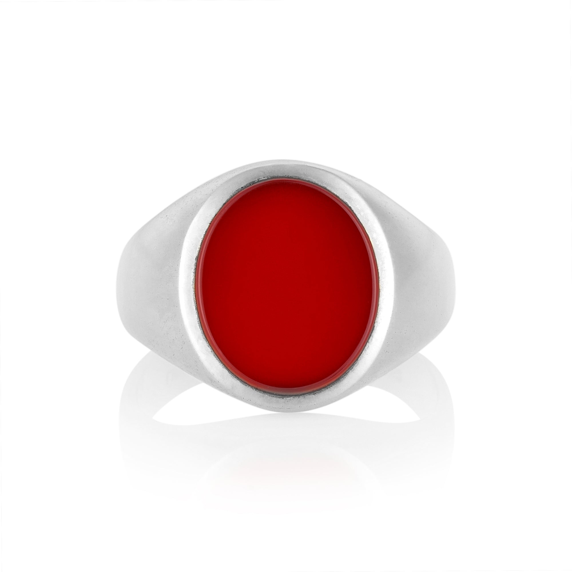 13 x 11mm Carnelian Oxford Oval Signet Ring - Wildsmith Jewellery