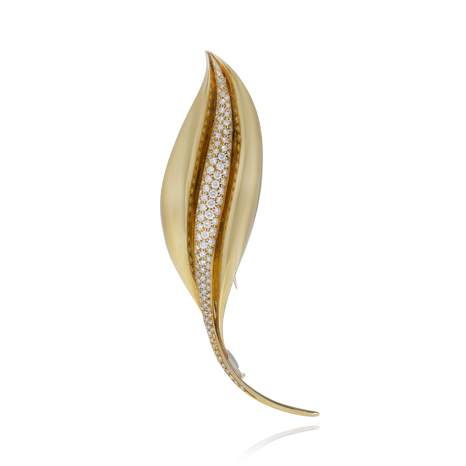 18ct Gold & Diamond Lily Brooch - Wildsmith Jewellery