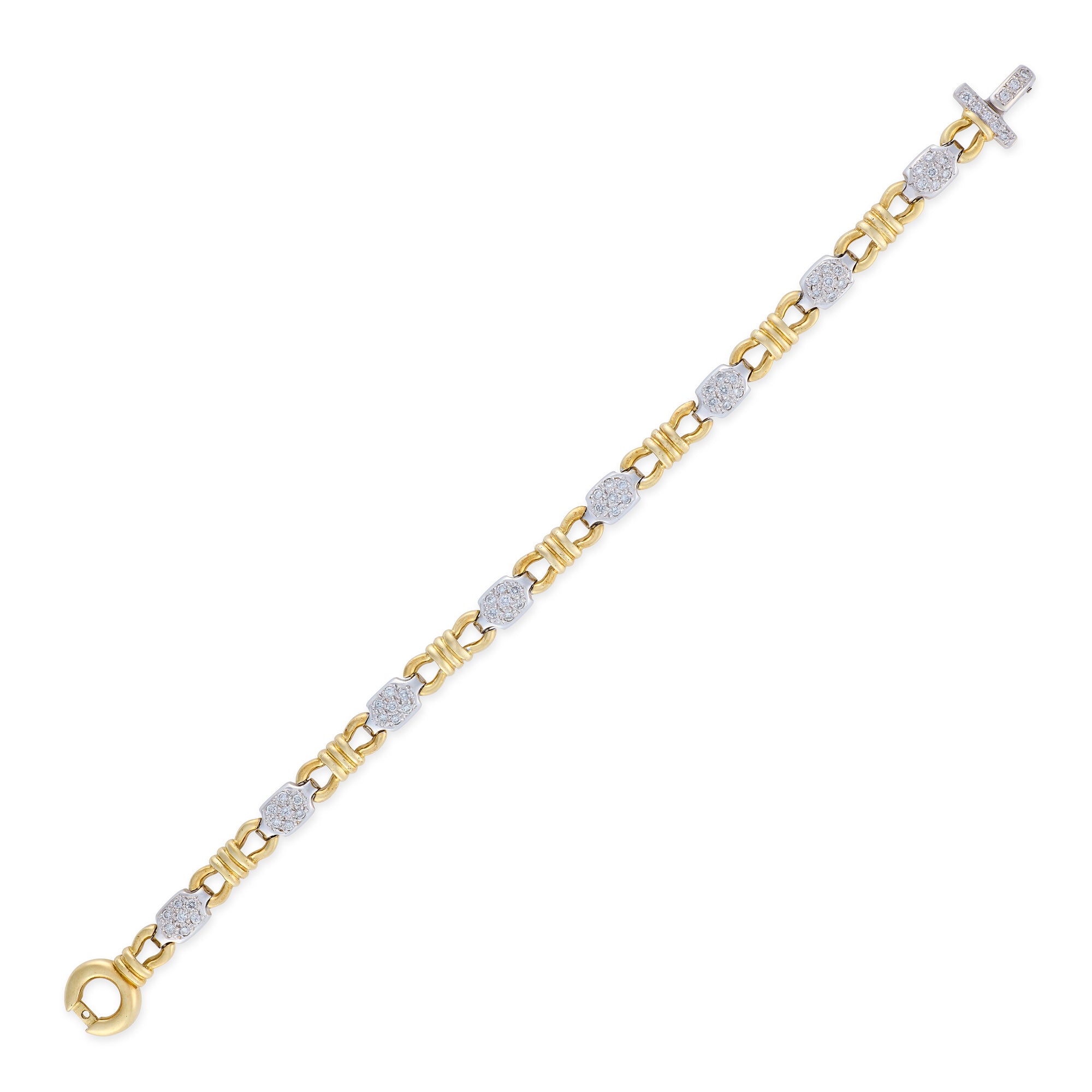18ct Gold & Diamond Two Tone Bracelet - Wildsmith Jewellery