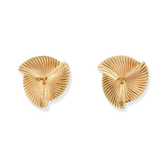 1950s 14ct Gold Fan Earrings