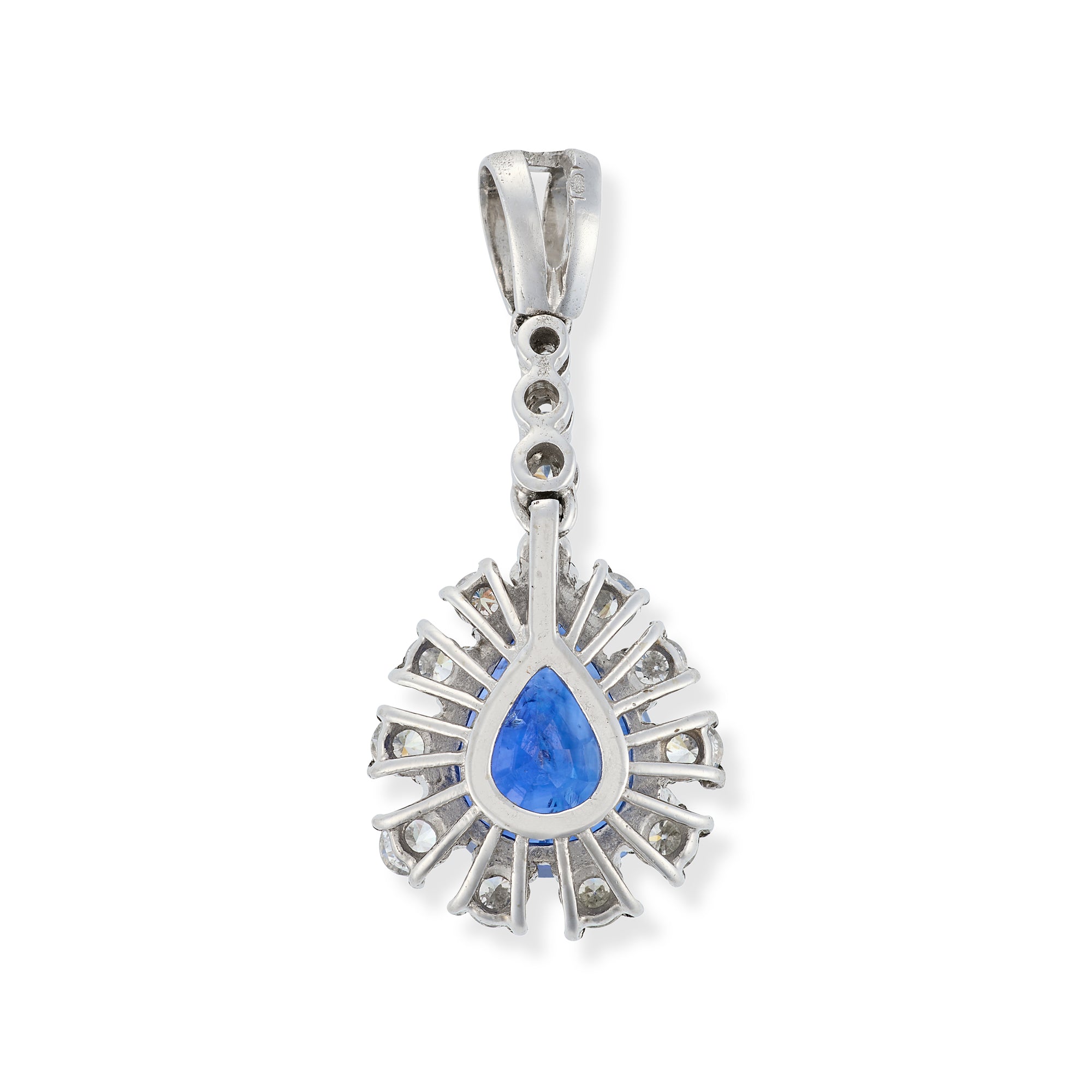 Pear Cut Sapphire & Diamond Pendant - Wildsmith Jewellery