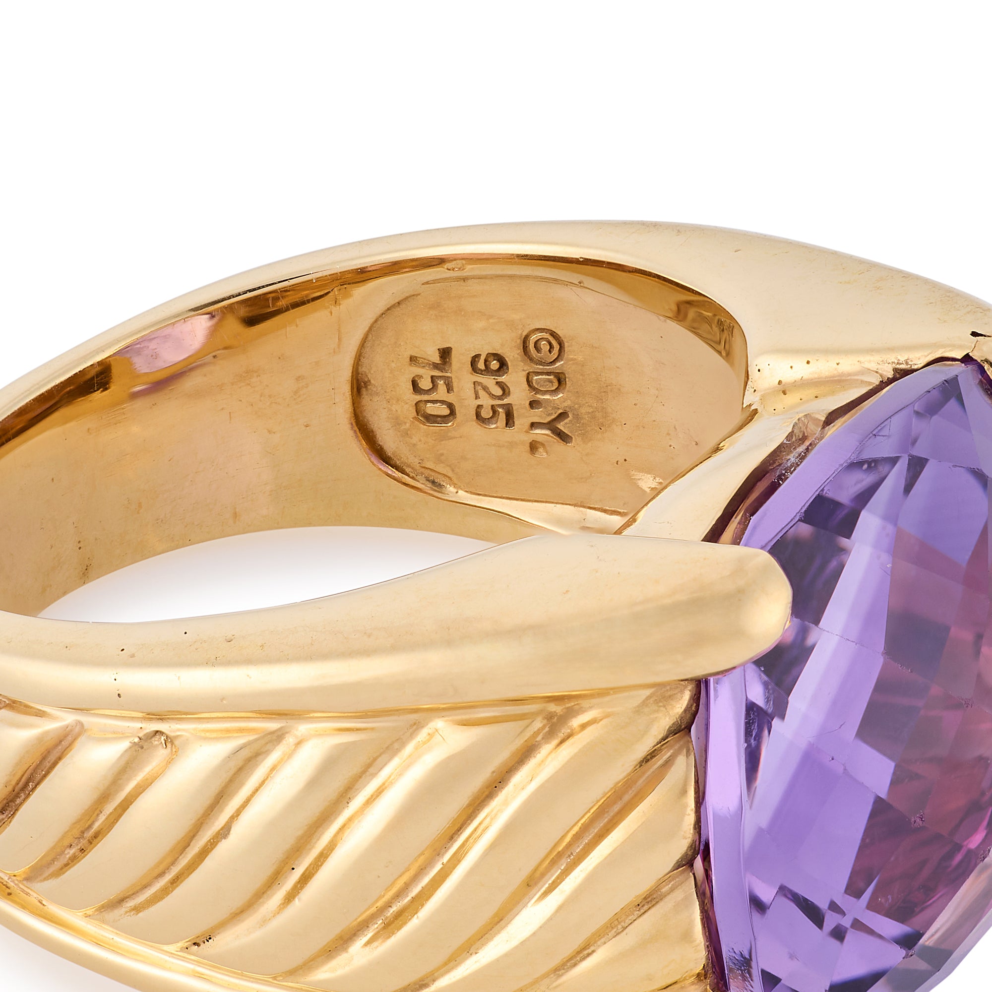 18ct Gold and Silver Amethyst Ring by David Yurman - Wildsmith Jewellery