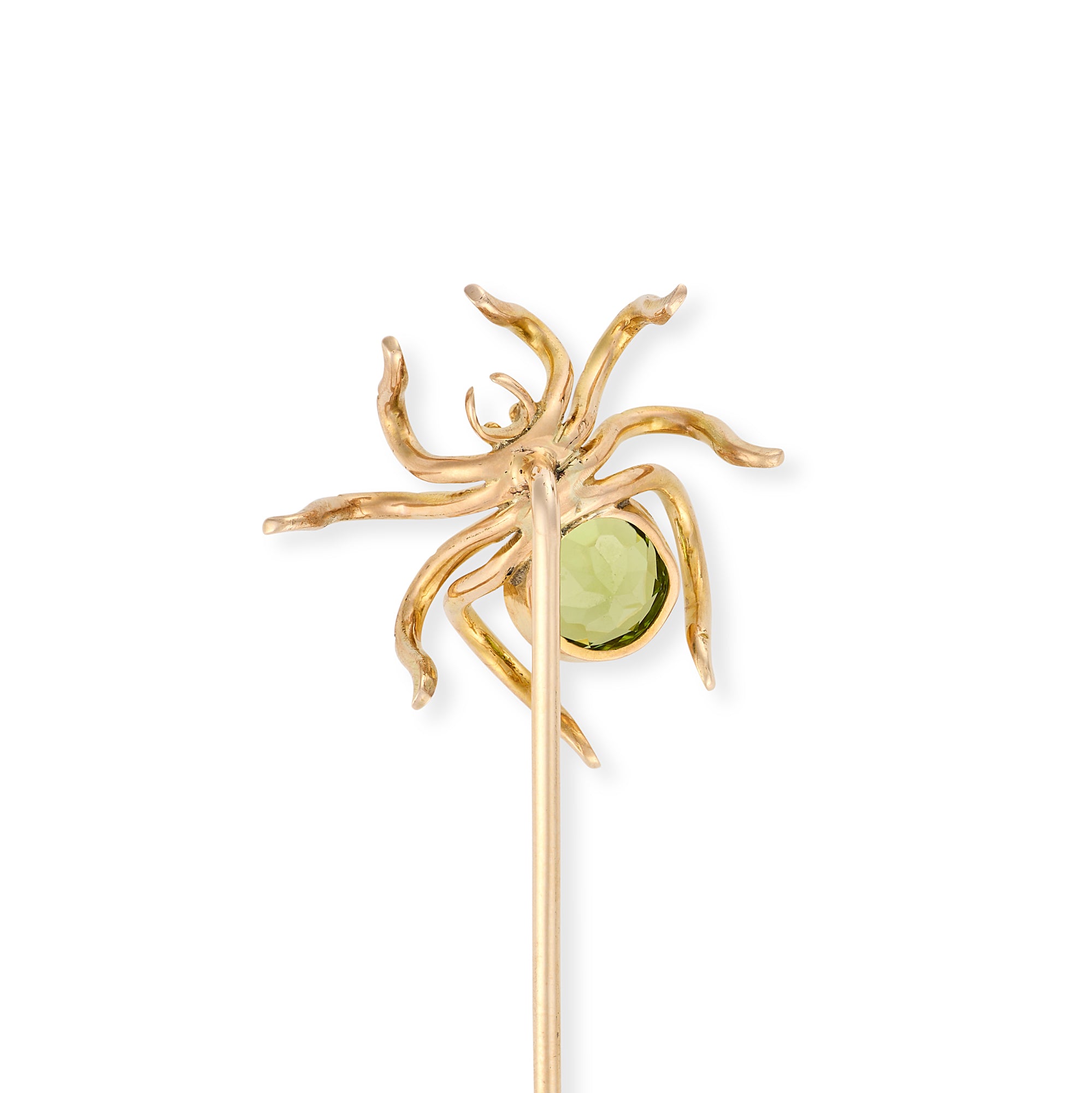 Victorian Peridot & Tourmaline Spider Stickpin - Wildsmith Jewellery