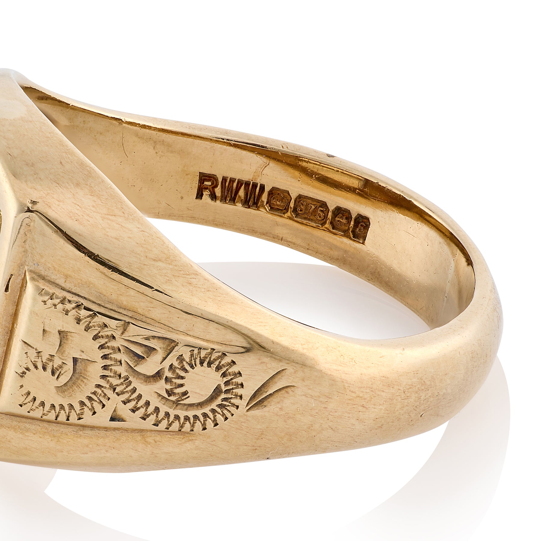 Vintage Masonic Square & Compass Swivel Signet Ring, 1979 - Wildsmith Jewellery