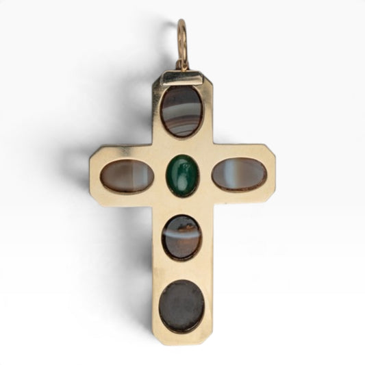 Grand Tour Intaglio Cross Pendant