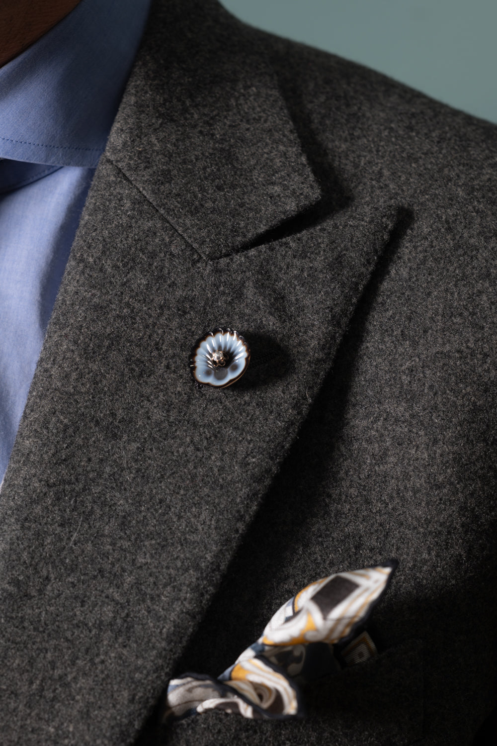Victorian Shell Agate & Diamond Stickpin - Wildsmith Jewellery