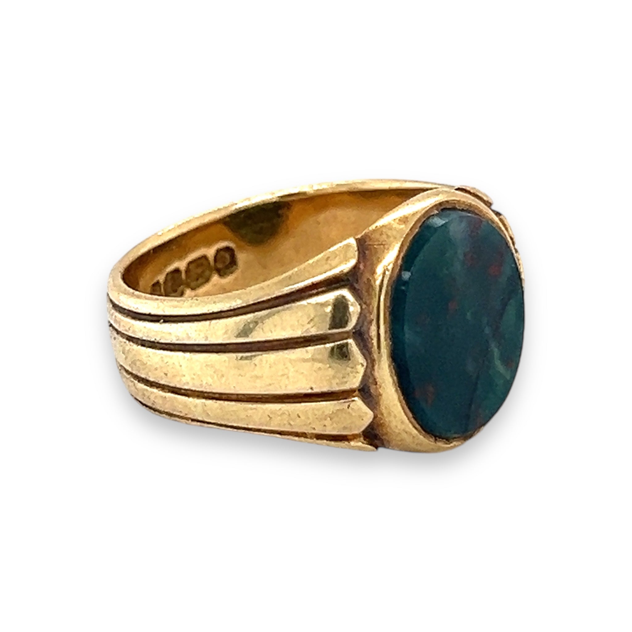Victorian 18ct Gold & Bloodstone Signet Ring - Wildsmith Jewellery