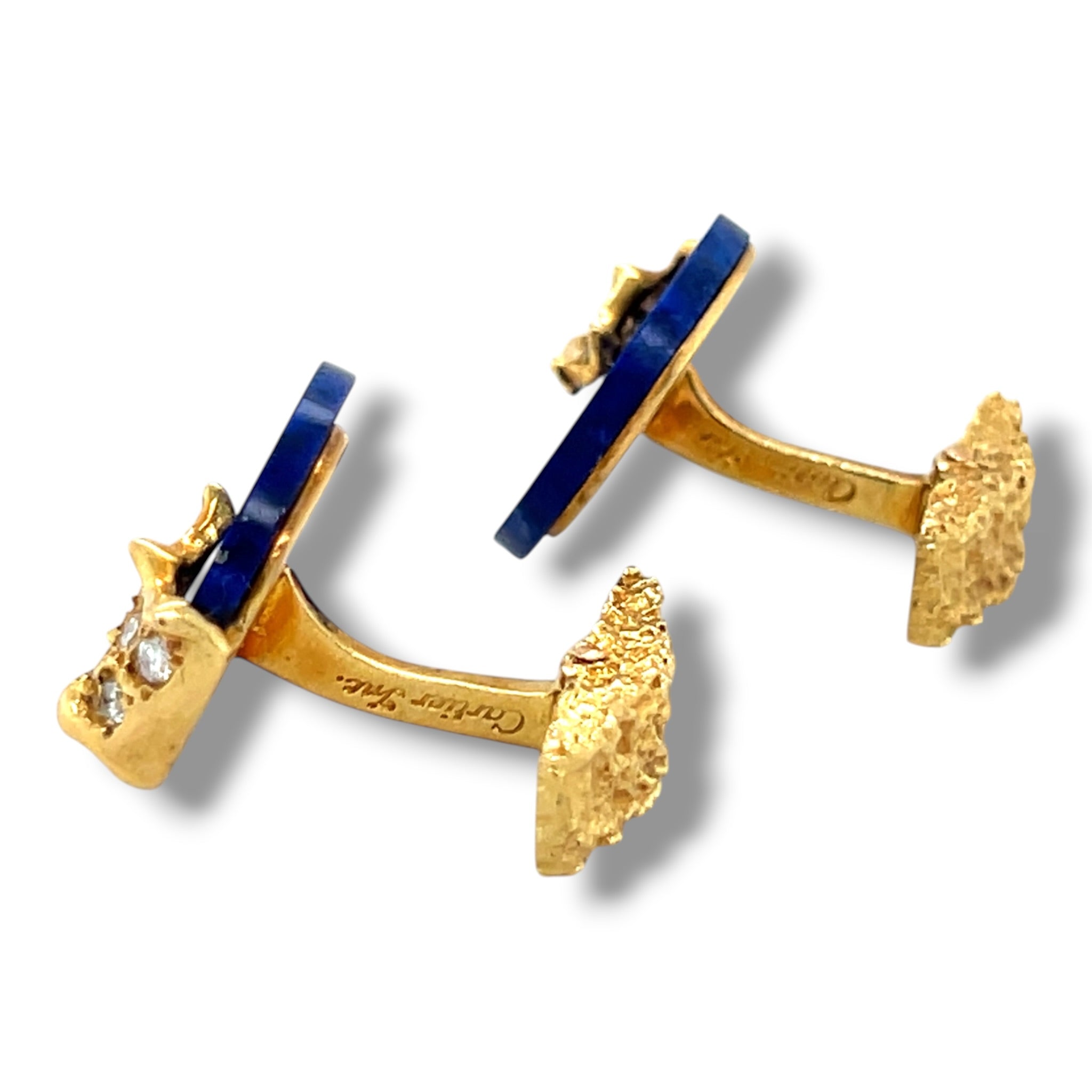 18ct Lapis Lazuli & Diamond Cufflinks by Cartier - Wildsmith Jewellery