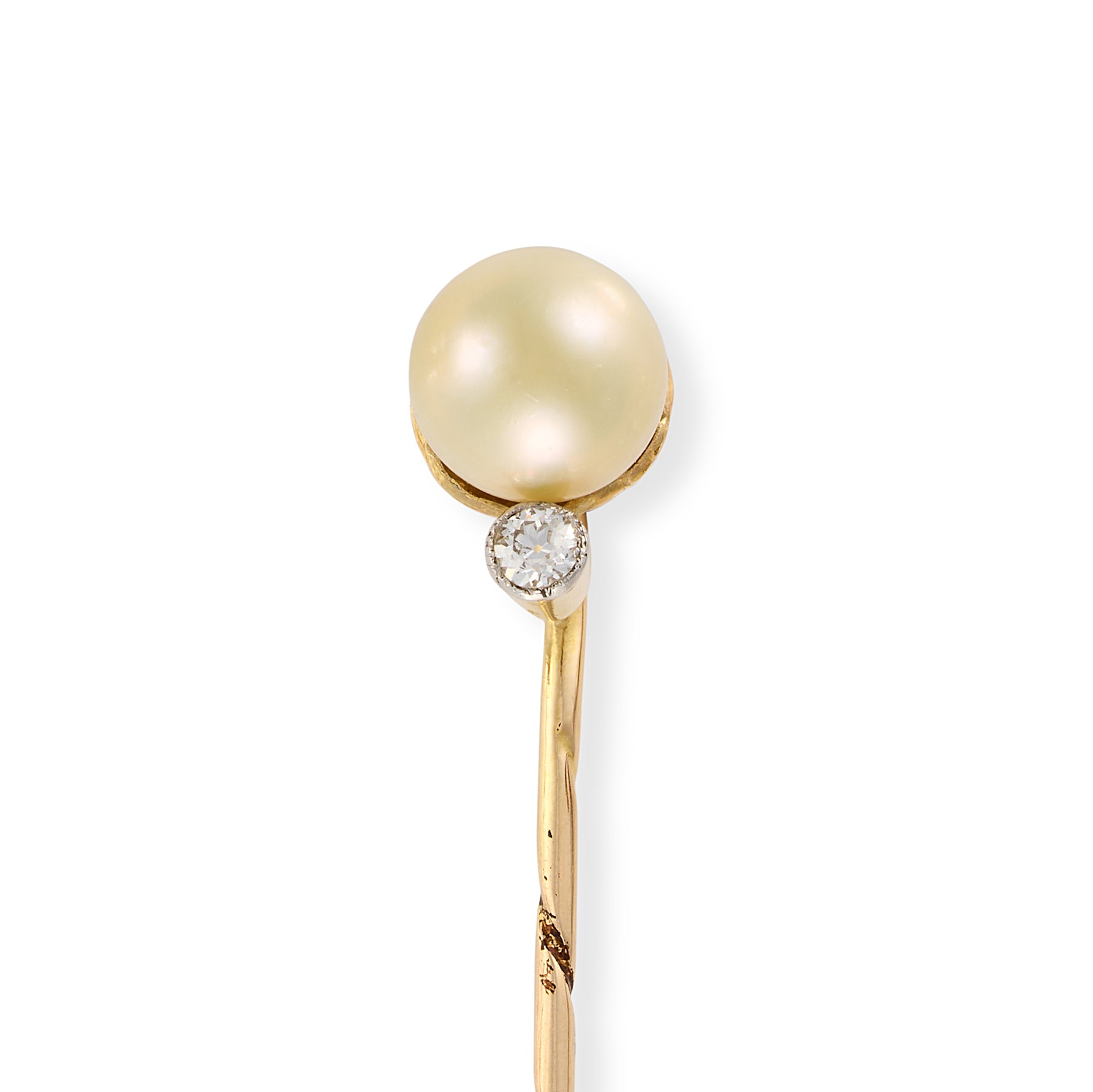Saltwater Pearl & Diamond Stickpin
