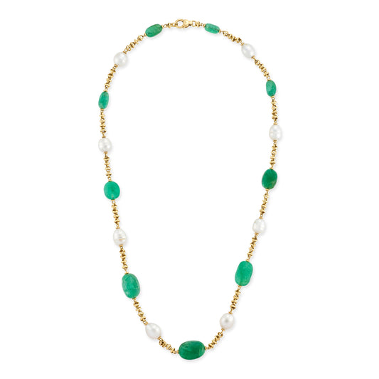 Emerald & Pearl Necklace - Wildsmith Jewellery