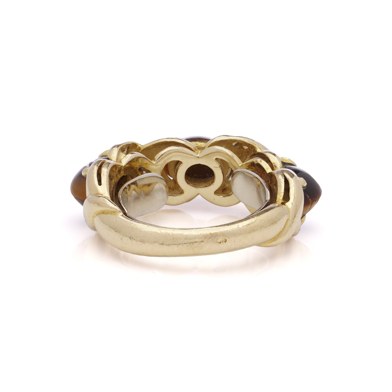 Vintage Tiger's Eye & Diamond Ring by Fred Paris - Wildsmith Jewellery