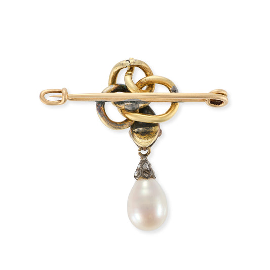Victorian Diamond, Emerald & Pearl Brooch - Wildsmith Jewellery