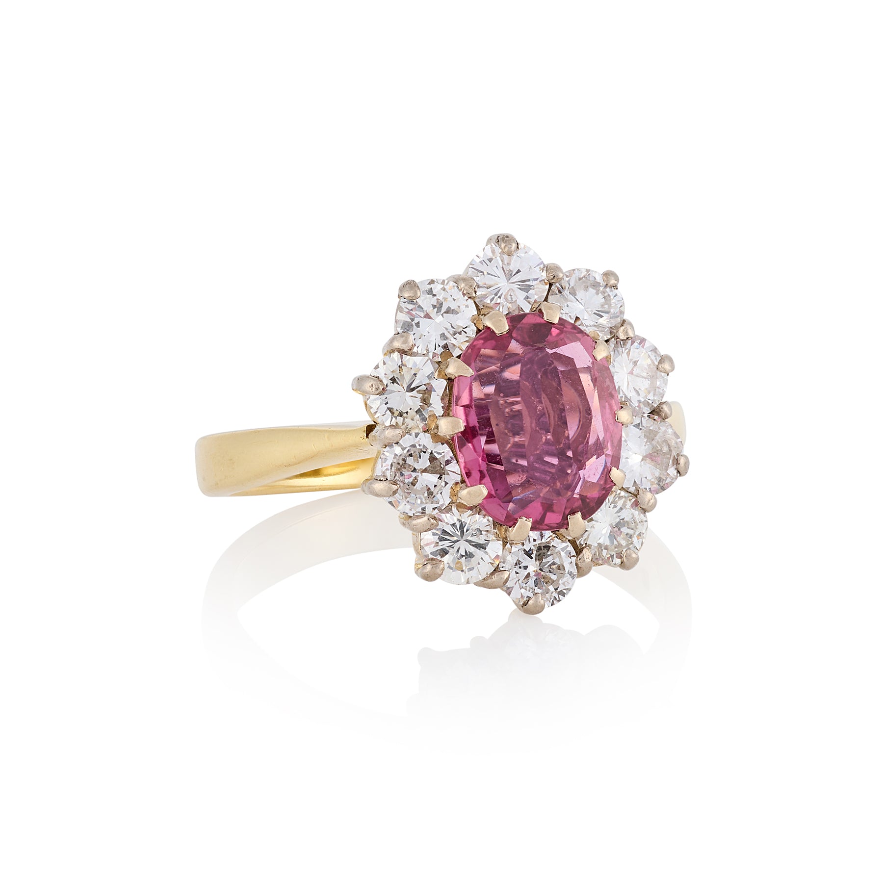 Pink Sapphire and Diamond Engagement Ring - Wildsmith Jewellery