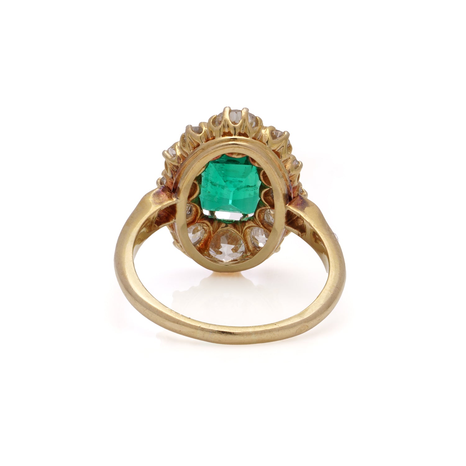 Vintage Emerald & Diamond Cluster Ring - Wildsmith Jewellery