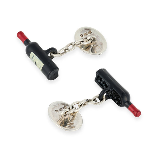 Stirling Silver Wine Bottle Cufflinks - Wildsmith Jewellery