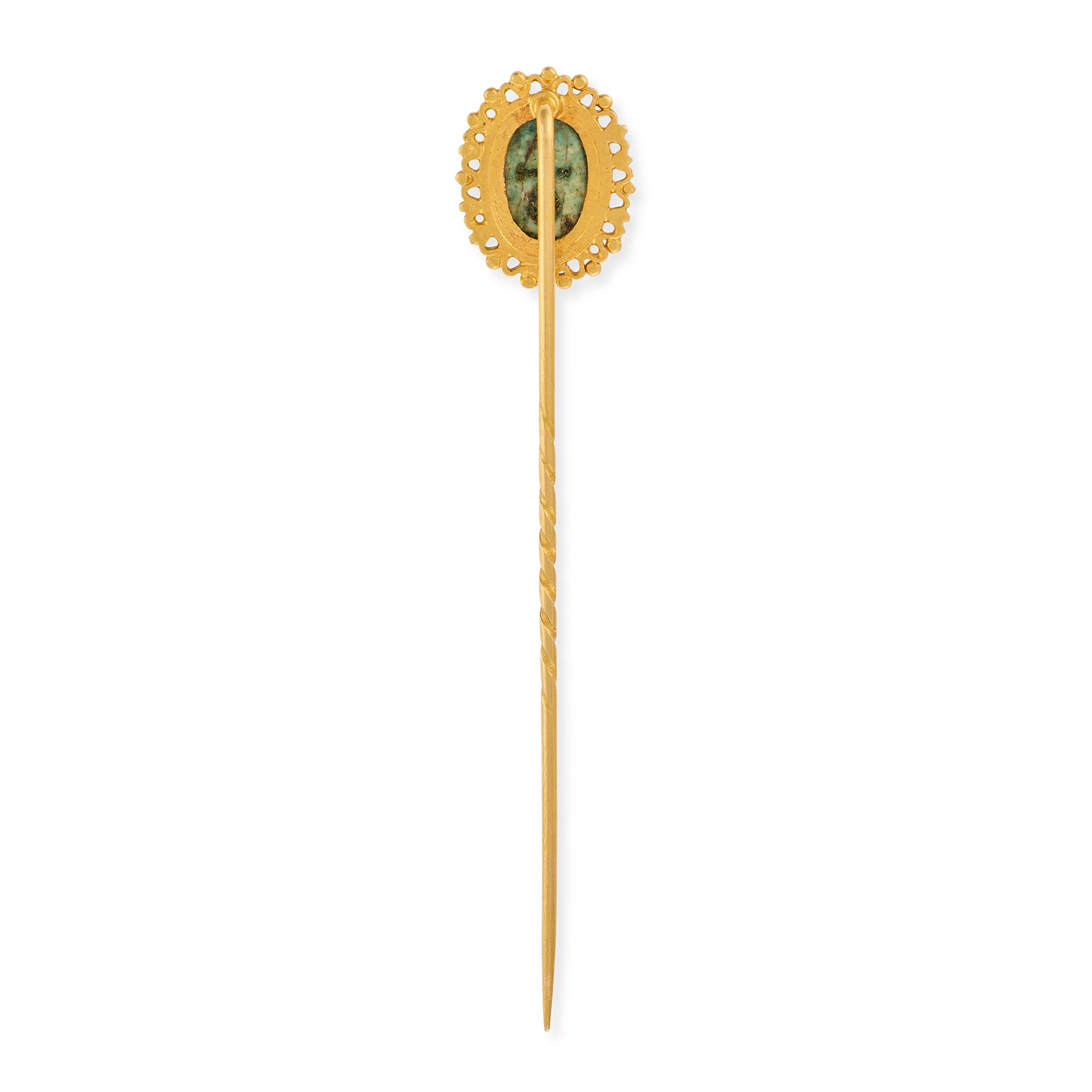 Victorian Egyptian Revival Turquoise Scarab Stickpin