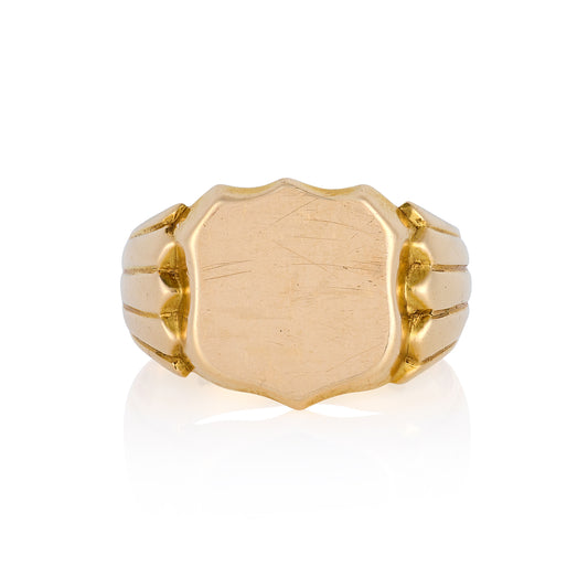 Early 20th Century 18ct Gold Shield Signet Ring - Wildsmith Jewellery