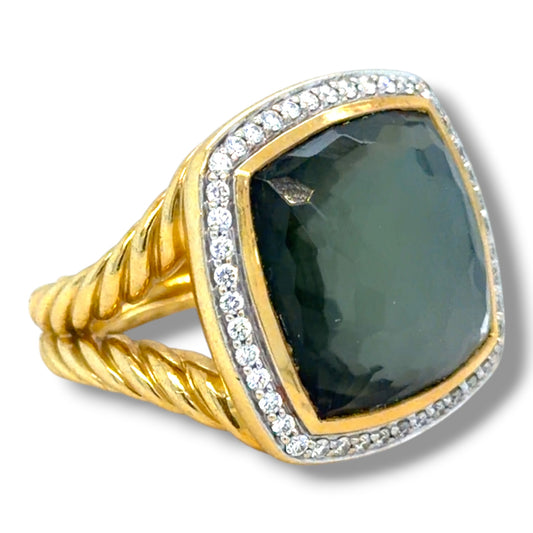 David Yurman Green Orchid & Diamond Ring