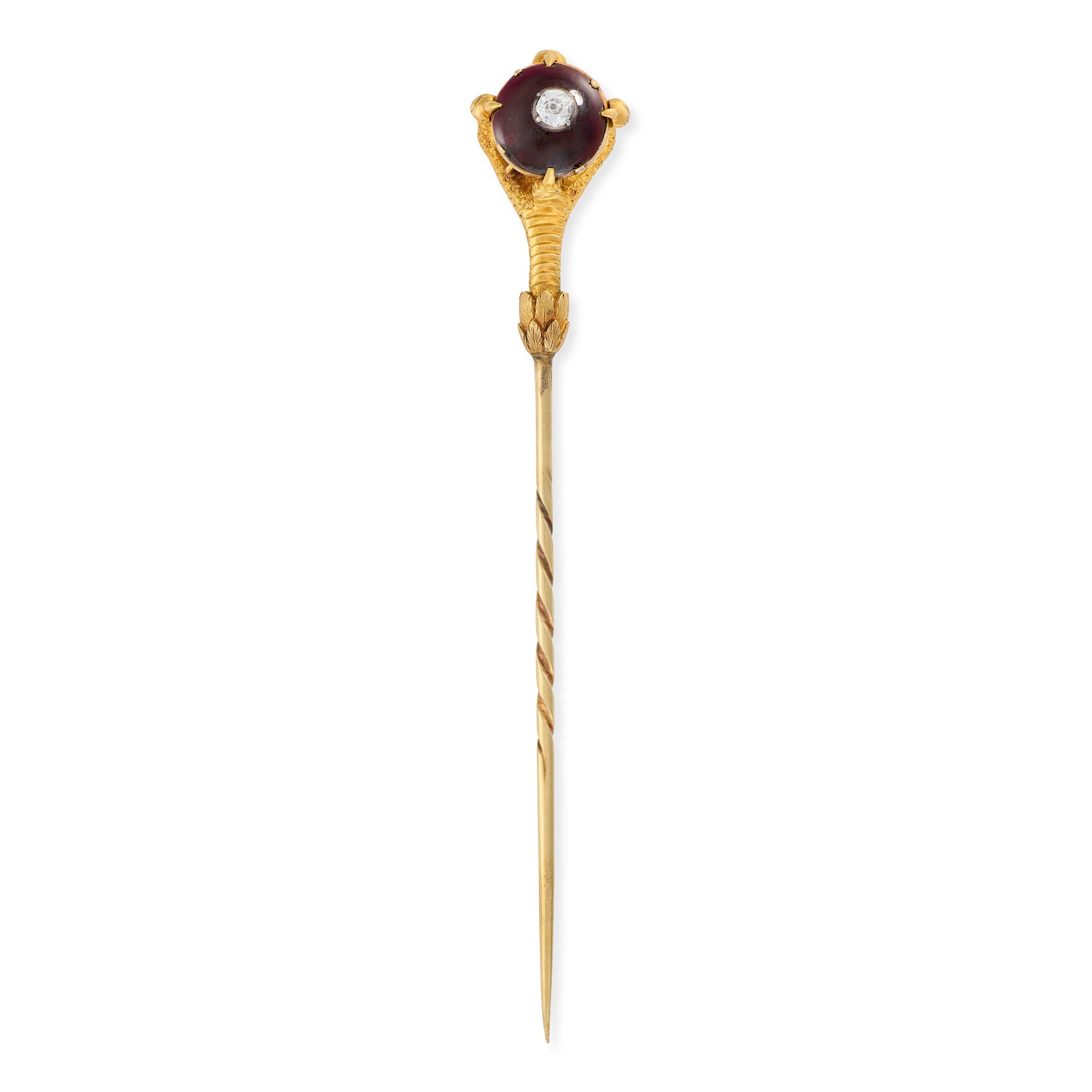 Antique Diamond & Garnet Claw Stickpin - Wildsmith Jewellery