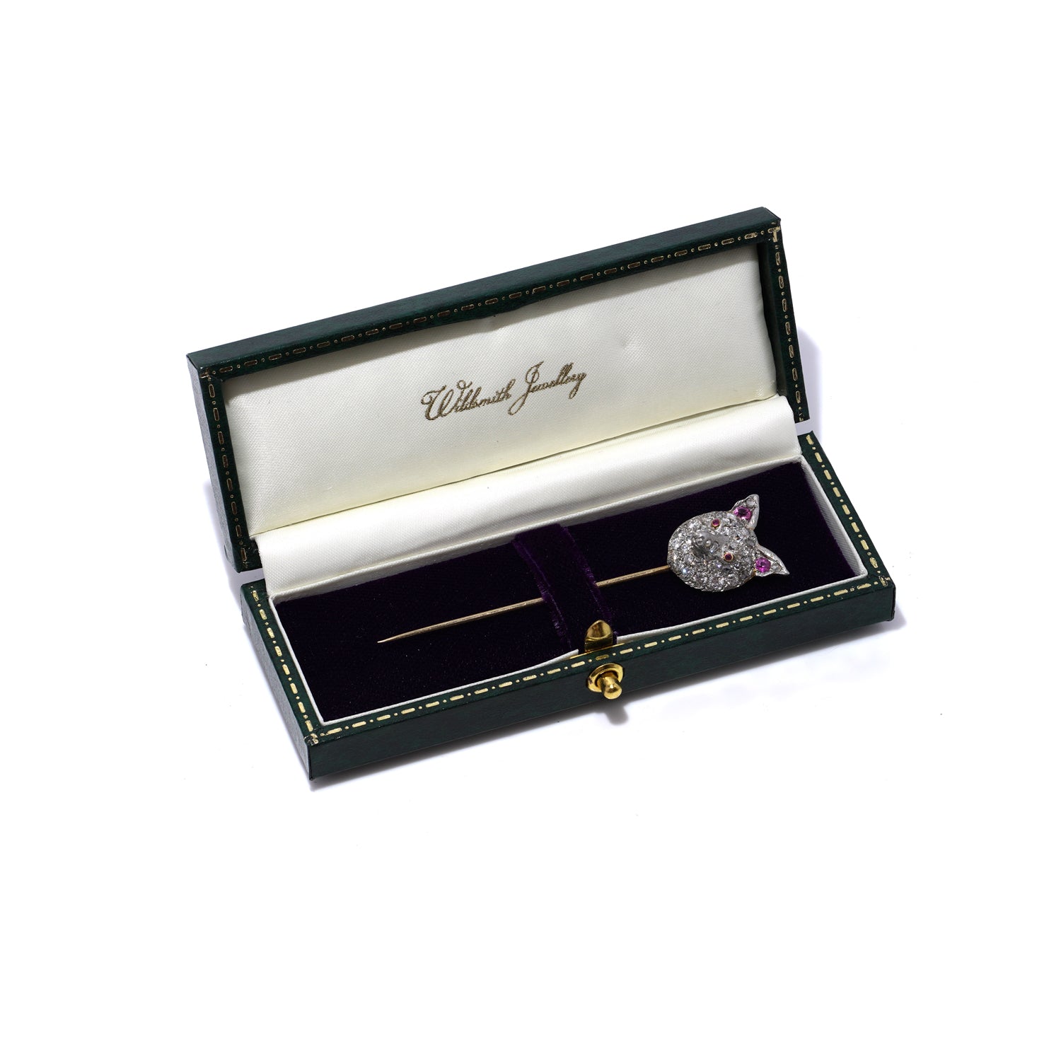 Sapphire & Diamond Fox Stickpin - Wildsmith Jewellery