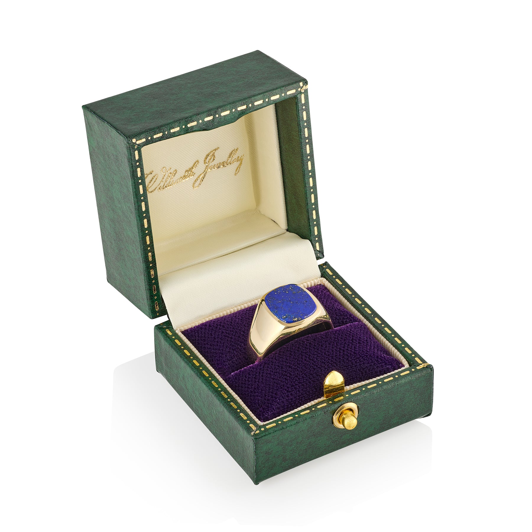 12 x 10.5mm Cushion Shaped Lapis Lazuli Signet Ring - Wildsmith Jewellery