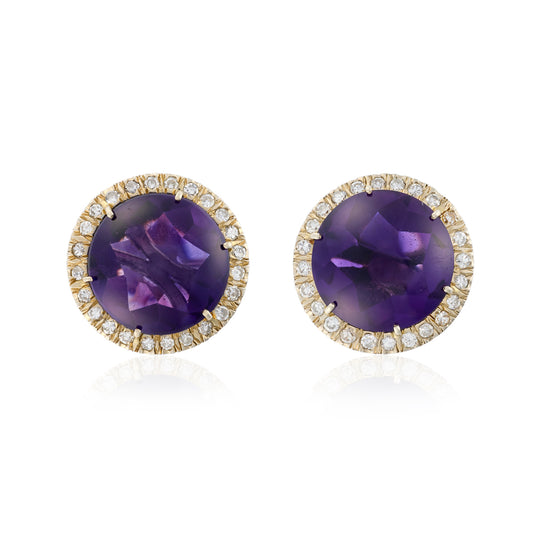Early 20th Century Amethyst & Diamond Earrings - Wildsmith Jewellery