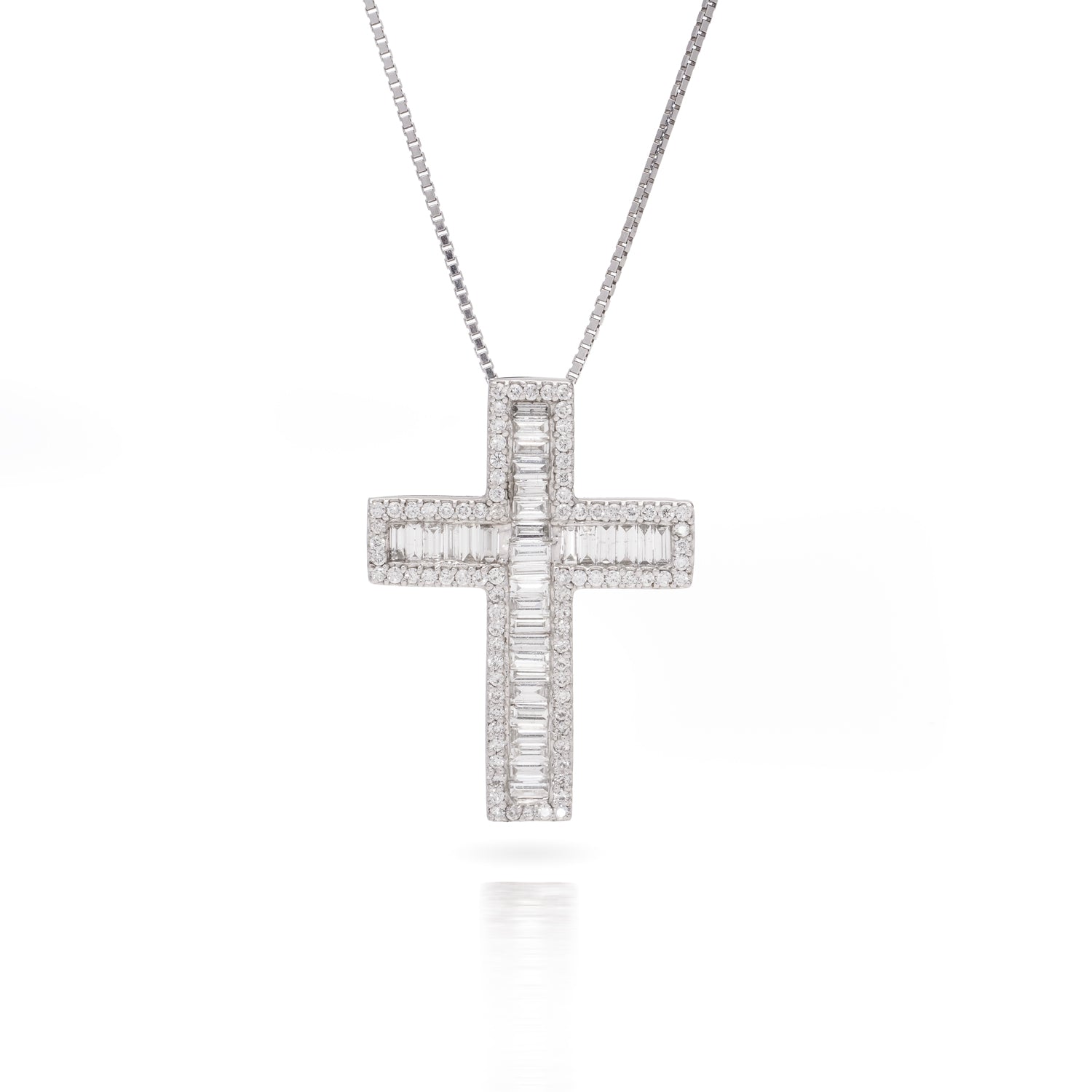 18ct White Gold Diamond Cross Pendant - Wildsmith Jewellery