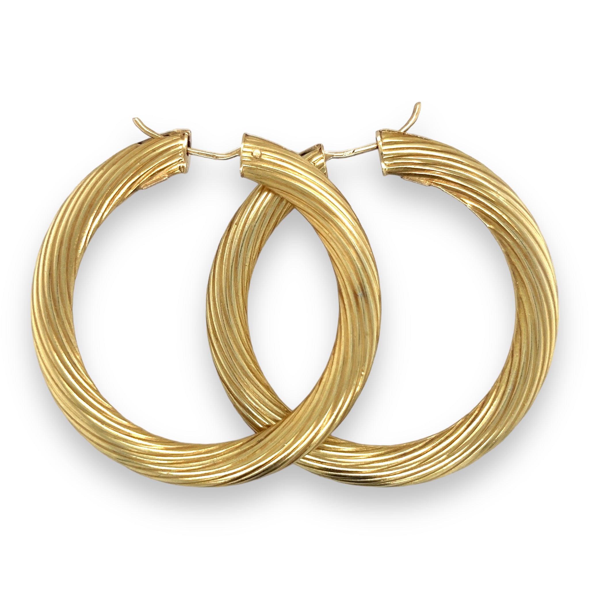 18ct Gold Large Hoop Earrings - Wildsmith Jewellery
