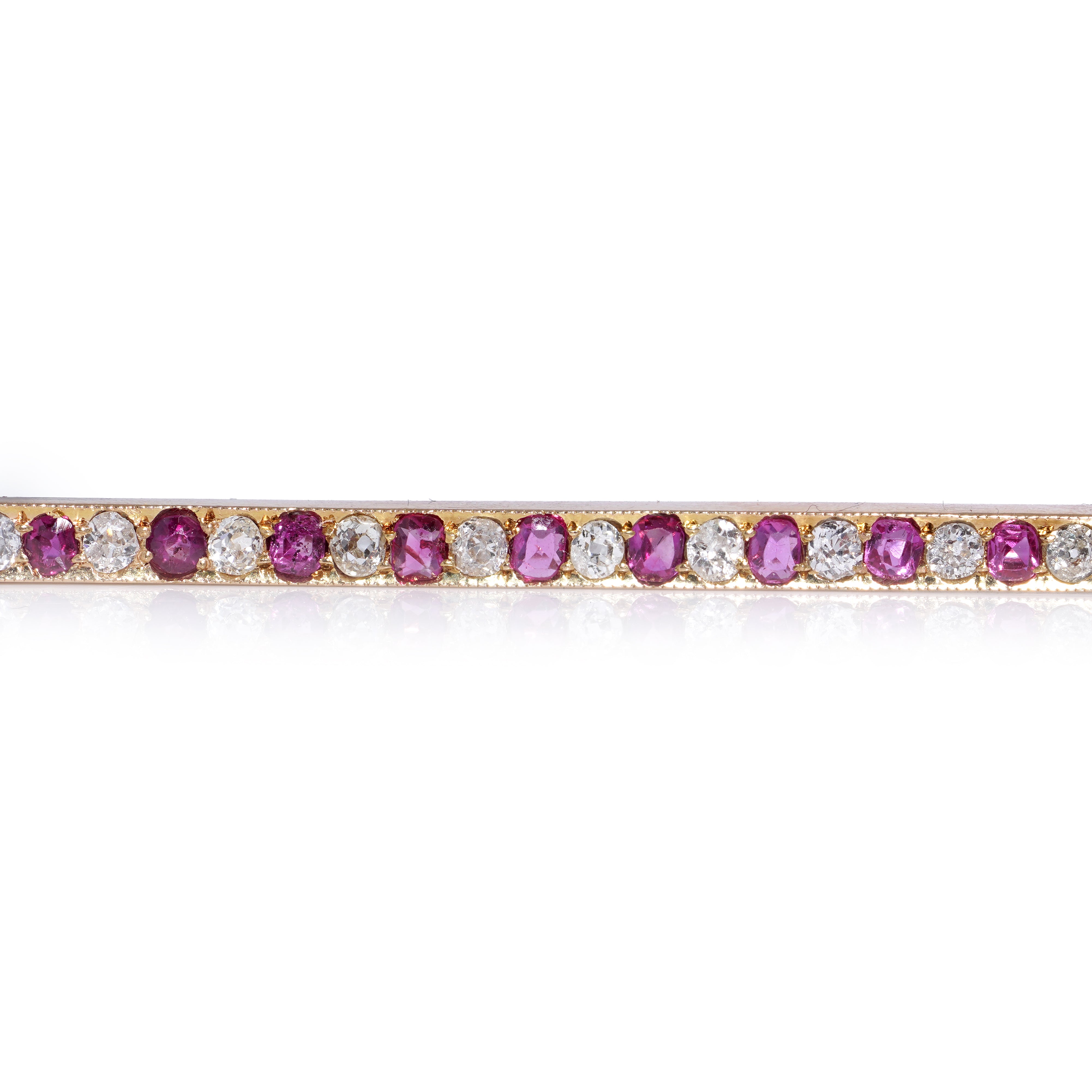 Victorian Ruby & Diamond Bar Brooch - Wildsmith Jewellery