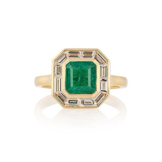 Art Deco Emerald & Diamond Ring