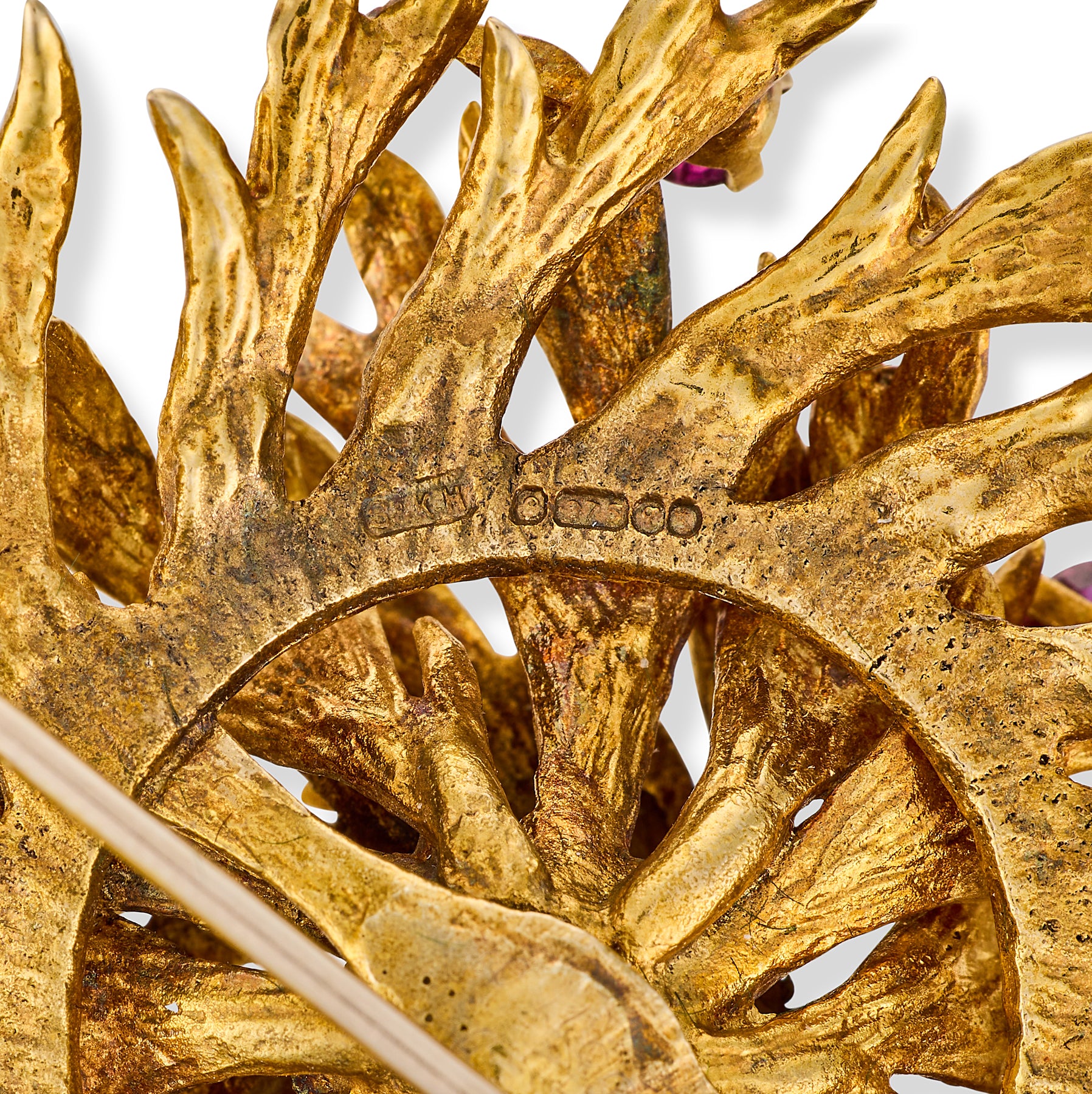 1970’s Ruby & Gold Floral Brooch