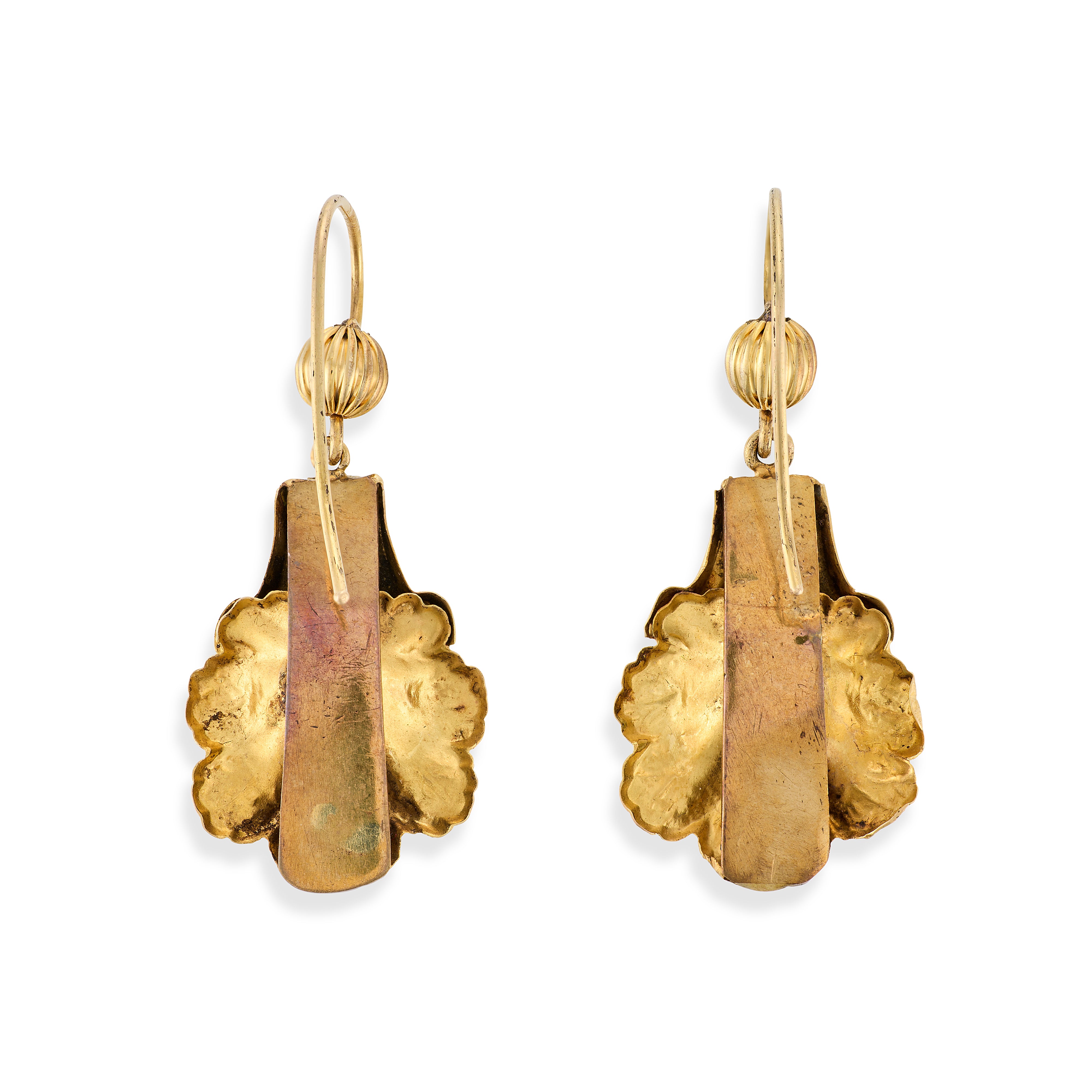 Victorian Almandine Garnet & Diamond Earrings