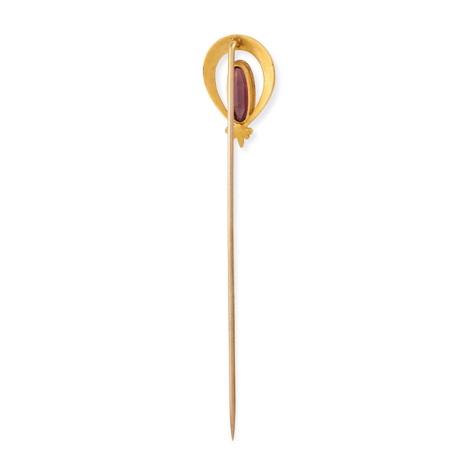 Art Nouveau Garnet & Enamel Stickpin