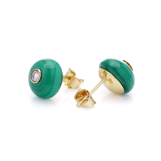 Malachite & Diamond Earrings - Wildsmith Jewellery