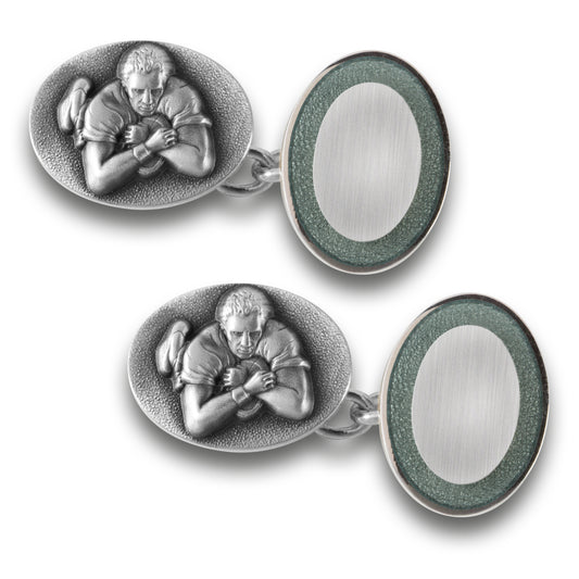 Sterling Silvering Rugby Cufflinks - Wildsmith Jewellery