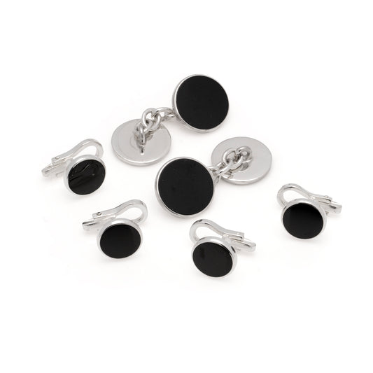 Enamel & Sterling Silver Round Dress Set - Wildsmith Jewellery