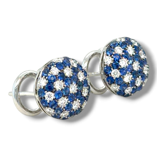 Sapphire & Diamond Cluster Earrings