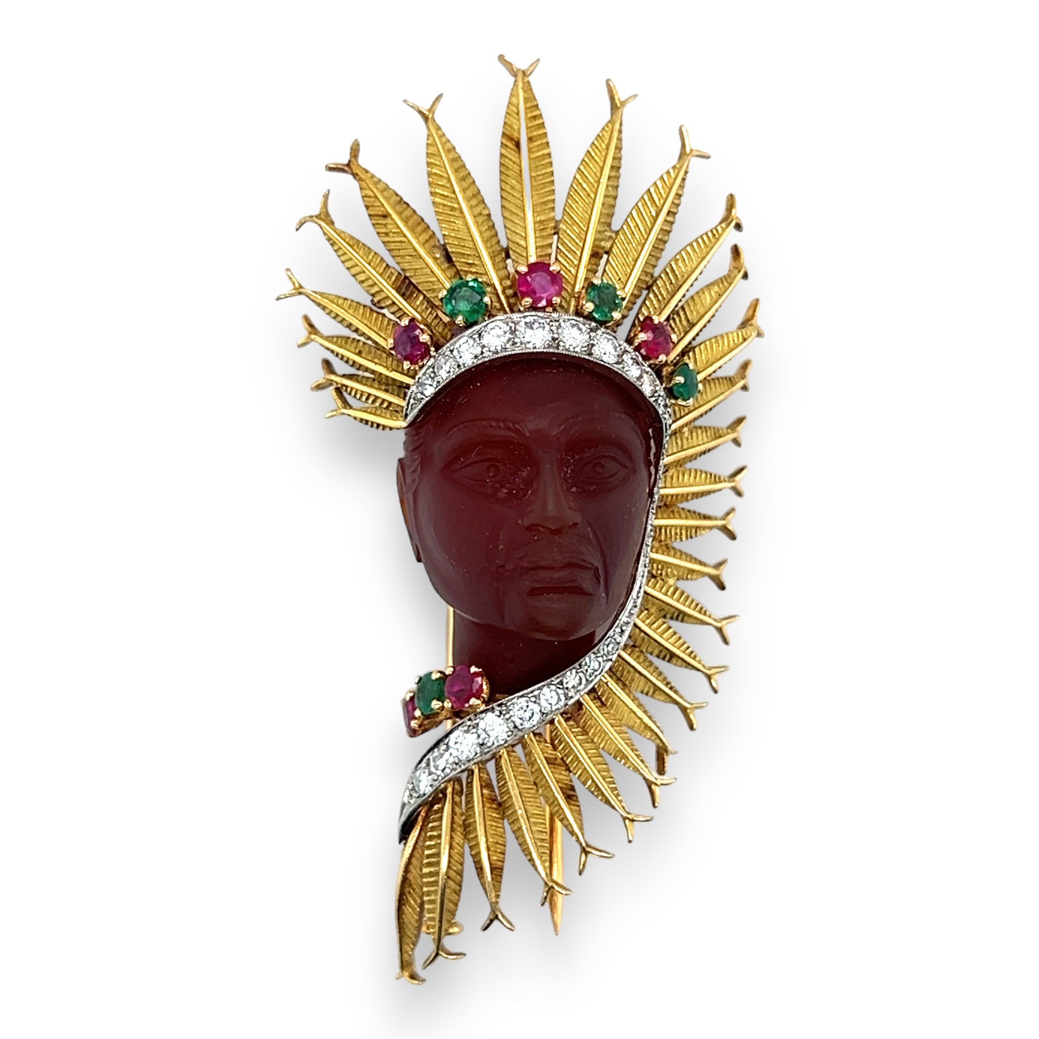 1950's Native American Chief Brooch, French - Wildsmith Jewellery