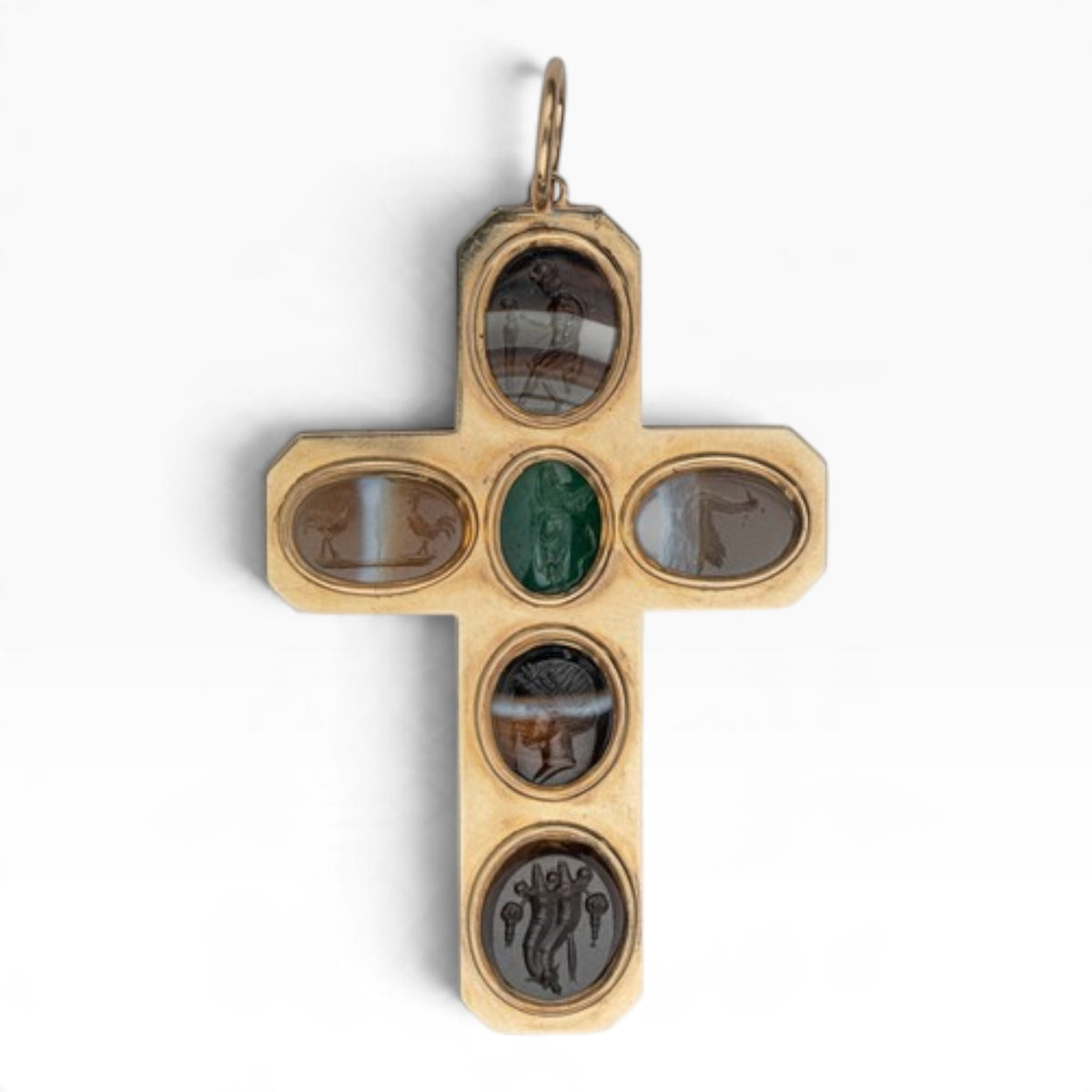 Grand Tour Intaglio Cross Pendant